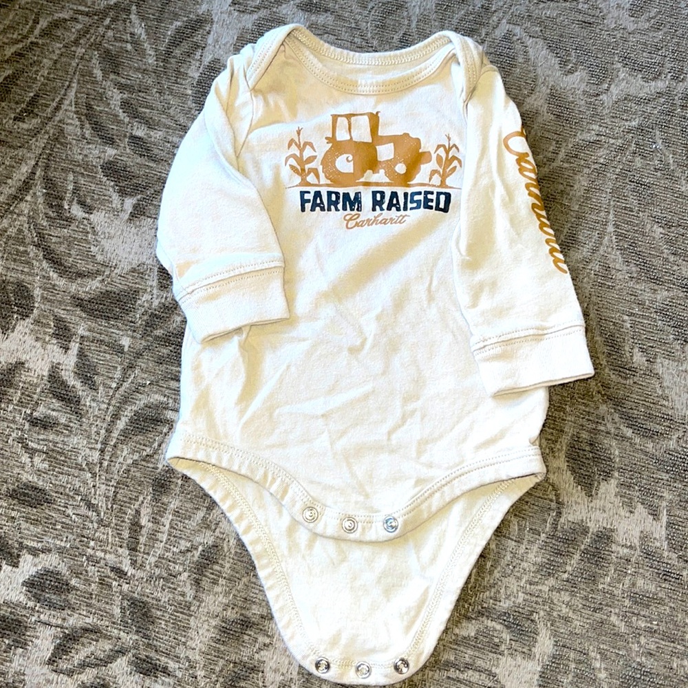 Carhartt long sleeve onesie for baby.